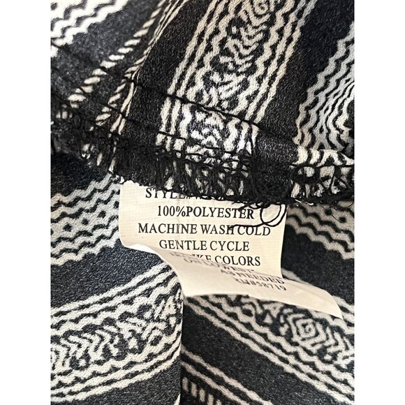 NY Collection Plus Size 3X Black White Striped Button Down Tunic Blouse Work - Picture 6 of 10